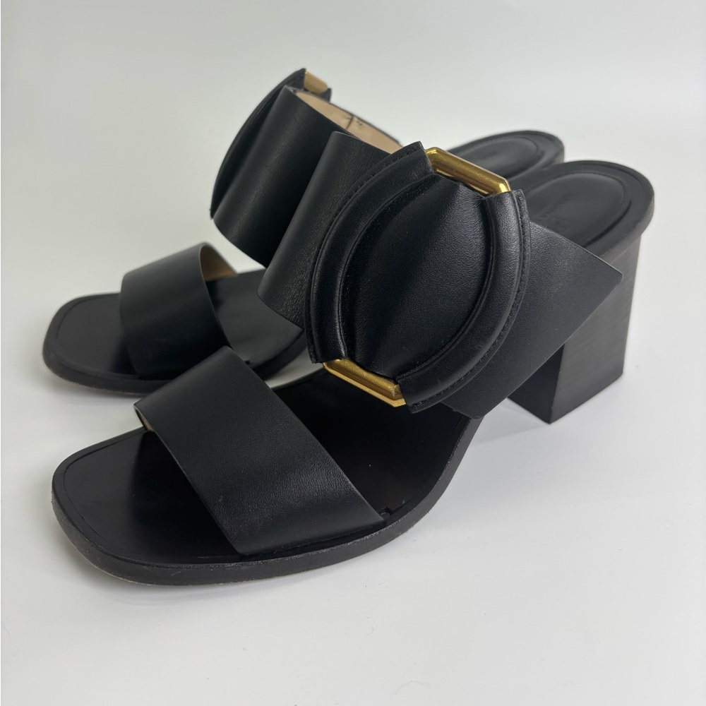 Banana Republic Ravello sandals 8 black leather high heel Italy - Picture 3 of 12